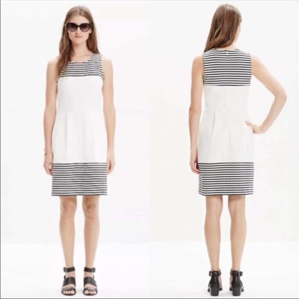 Madewell Dress Medium Stripe‎ Sheath Sleeveless
